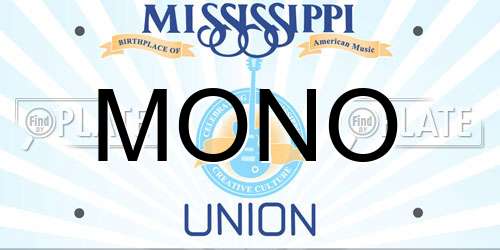 MONO Mississippi License Plate