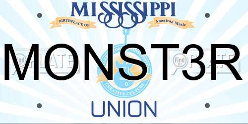 MONST3R Mississippi License Plate