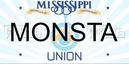 MONSTA Mississippi License Plate