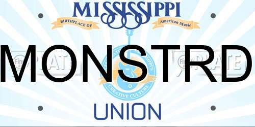 MONSTRD Mississippi License Plate