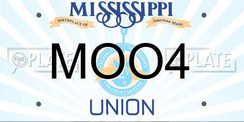 MOO4 Mississippi License Plate