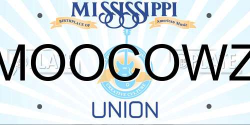 MOOCOWZ Mississippi License Plate