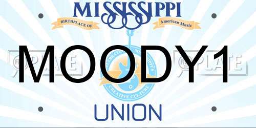 MOODY1 Mississippi License Plate