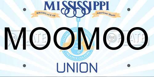 MOOMOO Mississippi License Plate