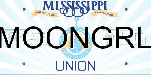 MOONGRL Mississippi License Plate