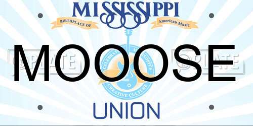 MOOOSE Mississippi License Plate