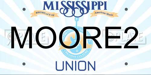 MOORE2 Mississippi License Plate