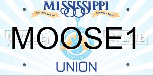 MOOSE1 Mississippi License Plate