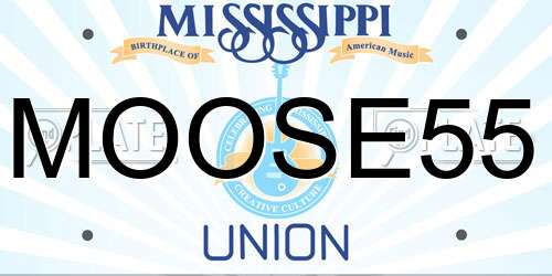 MOOSE55 Mississippi License Plate
