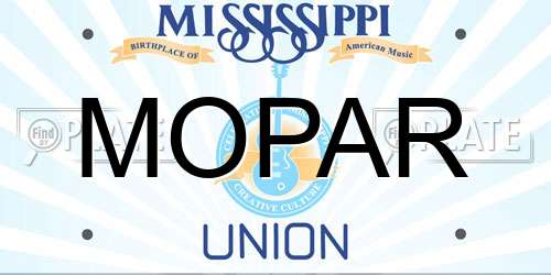 MOPAR Mississippi License Plate