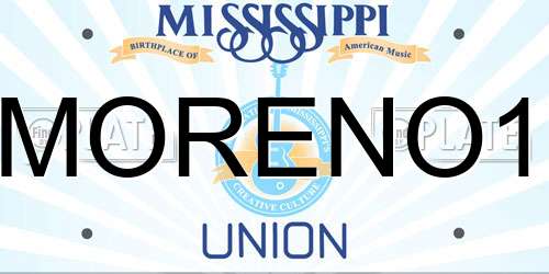 MORENO1 Mississippi License Plate