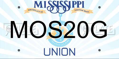 MOS20G Mississippi License Plate