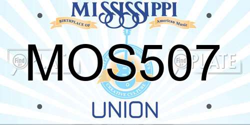 MOS507 Mississippi License Plate