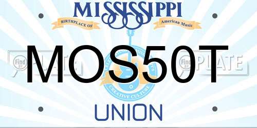 MOS50T Mississippi License Plate
