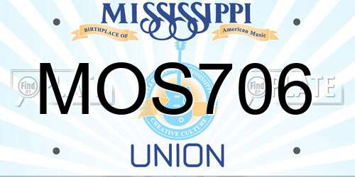 MOS706 Mississippi License Plate