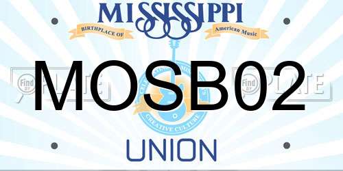 MOSB02 Mississippi License Plate