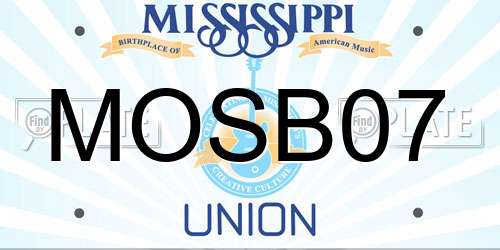 MOSB07 Mississippi License Plate