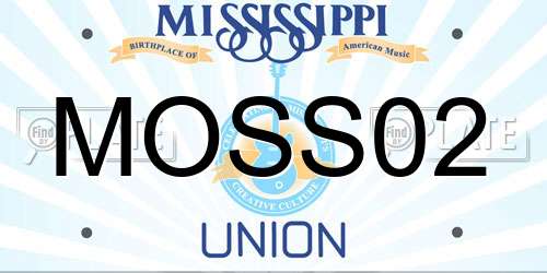 MOSS02 Mississippi License Plate