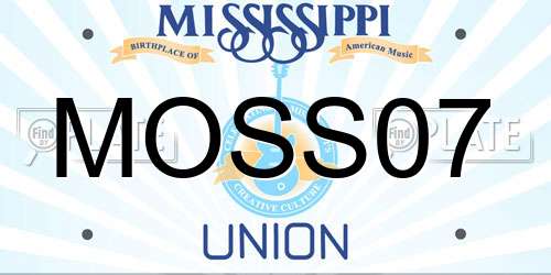 MOSS07 Mississippi License Plate