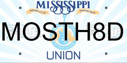 MOSTH8D Mississippi License Plate