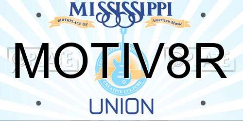 MOTIV8R Mississippi License Plate