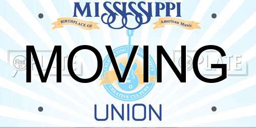 MOVING Mississippi License Plate