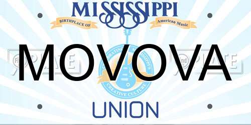 MOVOVA Mississippi License Plate