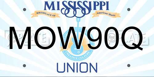 MOW90Q Mississippi License Plate