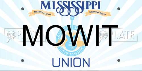 MOWIT Mississippi License Plate