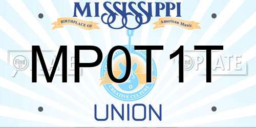 MP0T1T Mississippi License Plate