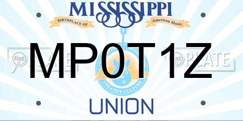 MP0T1Z Mississippi License Plate