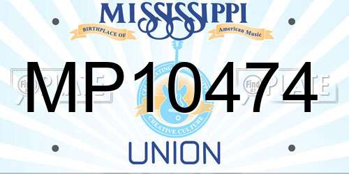 MP10474 Mississippi License Plate