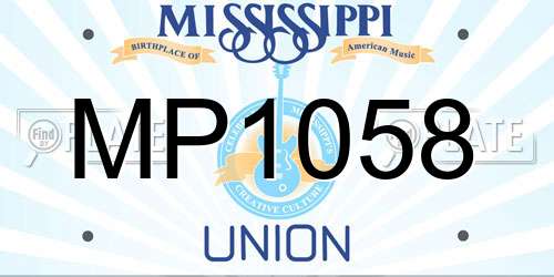 MP1058 Mississippi License Plate