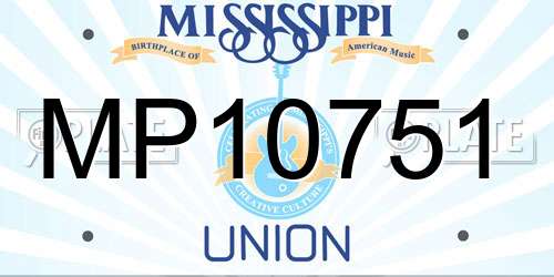MP10751 Mississippi License Plate