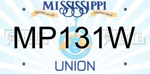 MP131W Mississippi License Plate