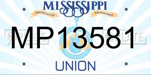 MP13581 Mississippi License Plate