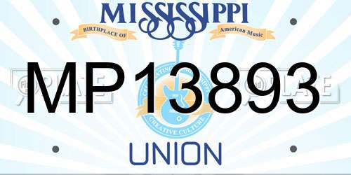 MP13893 Mississippi License Plate