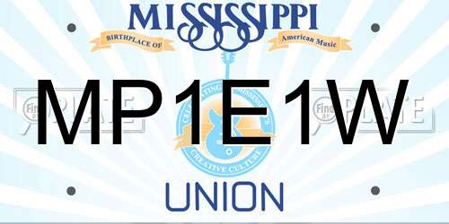MP1E1W Mississippi License Plate