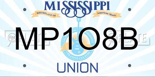 MP1O8B Mississippi License Plate