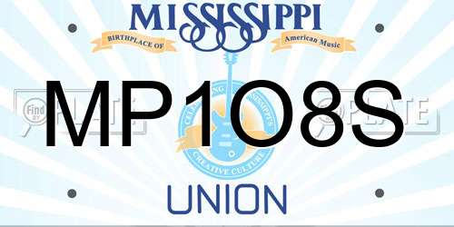 MP1O8S Mississippi License Plate