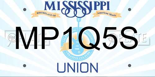 MP1Q5S Mississippi License Plate