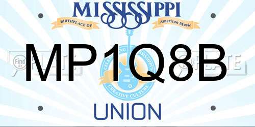 MP1Q8B Mississippi License Plate