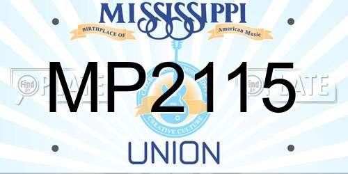 MP2115 Mississippi License Plate