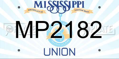 MP2182 Mississippi License Plate