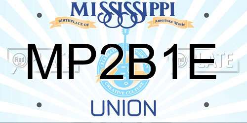 MP2B1E Mississippi License Plate