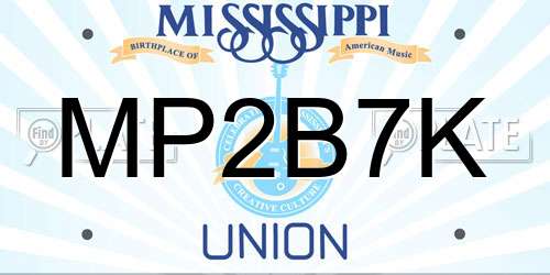 MP2B7K Mississippi License Plate
