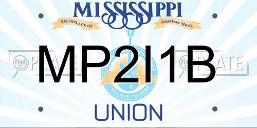 MP2I1B Mississippi License Plate
