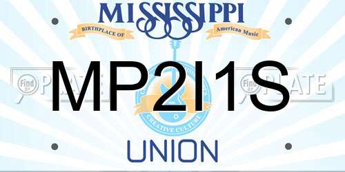 MP2I1S Mississippi License Plate