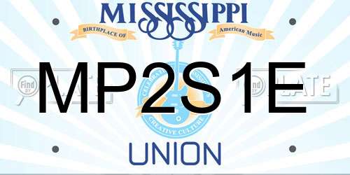 MP2S1E Mississippi License Plate