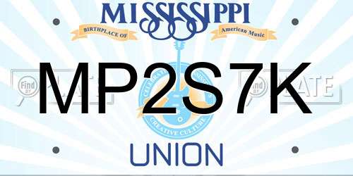 MP2S7K Mississippi License Plate